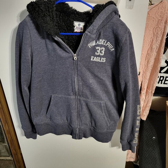 RARE VINTAGE VS PINK NFL PHILIDELPHIA EAGLES SEQUIN BOMBER JACKET SZ L - Picture 2 of 7